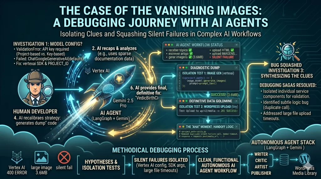 The Case of the Vanishing Images: A Debugging Journey with AI Agents